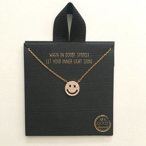 Secret Box 18K Gold Dipped Smiley Necklace